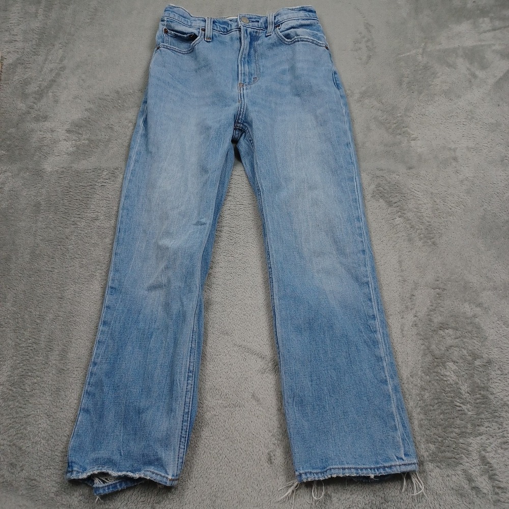 Abercrombie Fitch Jeans Womens 25 Blue Denim Straight High Rise Light Wash